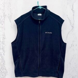 Columbia Men’s Dark Blue Fleece Vest Sleeveless Zip-Up Size XXL